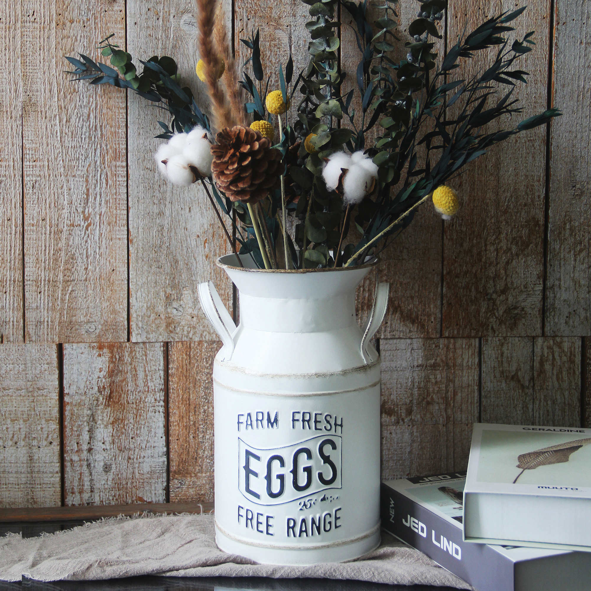 WHITE METAL VASE Woodland Home